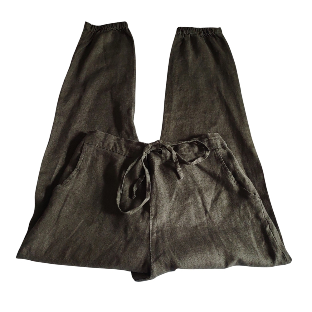 IXIMO 100% Linen Pants Womens Small Green